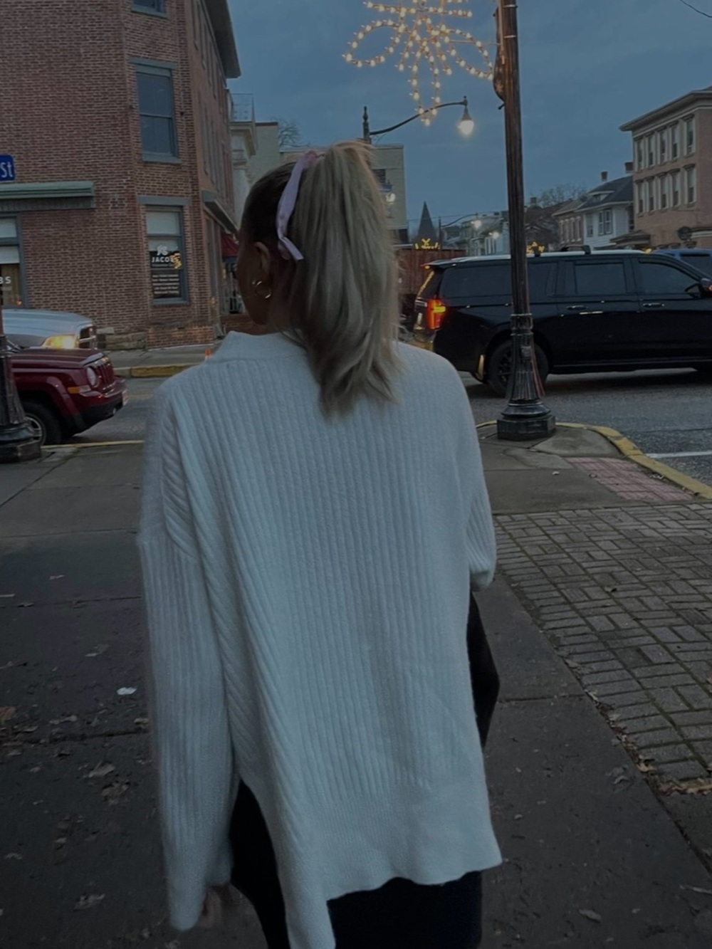 H&M Cream Ribbed Mock-Neck Sweater COPY